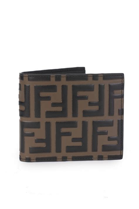 fendi trifold|fendi bifold leather wallet.